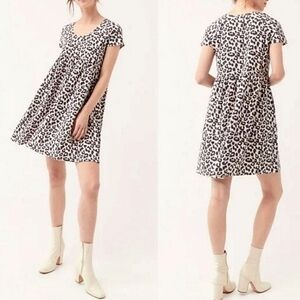 Pact Black and White Leopard Print Mini Dress